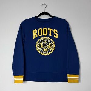 Roots Youth Boys Athletic Club Blue and Yellow Crewneck Sweater Size XL